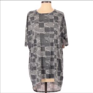 LULAROE | NEW! Irma High Low Tunic Top Gray Squares Women’s Size X-Small